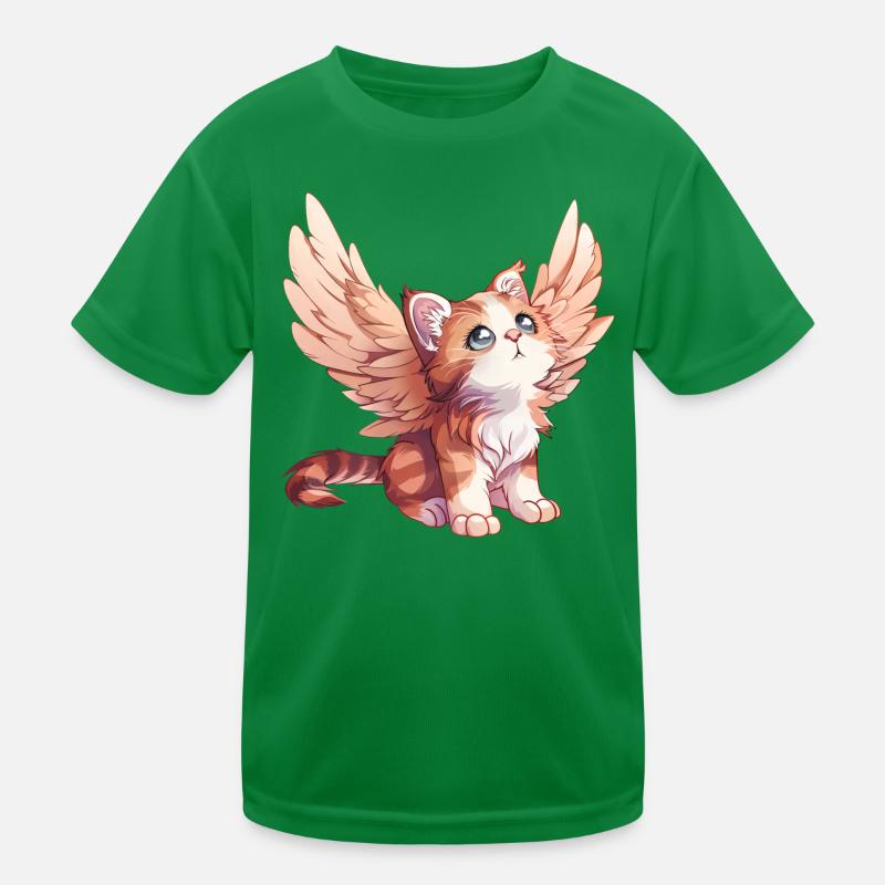 Niedliches Katzenengel Comic Design Kinder Funktions-T-Shirt