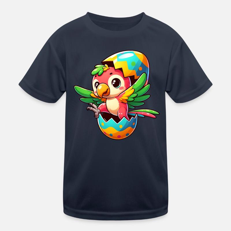 Easter Parrot Hatches from Egg Kids Functional T-Shirt