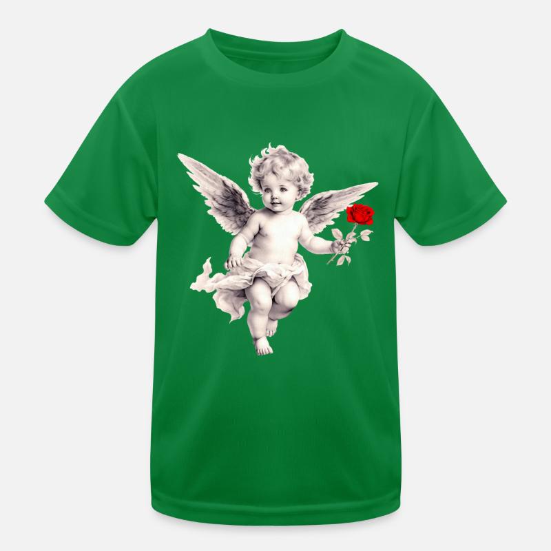 Cupido con Rosa Camiseta funcional para niños