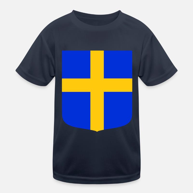 Drapeau bouclier Suède T-shirt sport Enfant