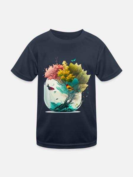 La forêt miniature - T-shirt sport Enfant - bleu marine - Devant