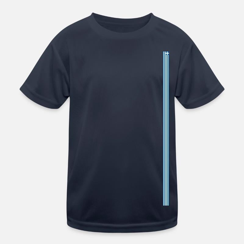 Greichenland Flag Style Stripes Kids Functional T-Shirt