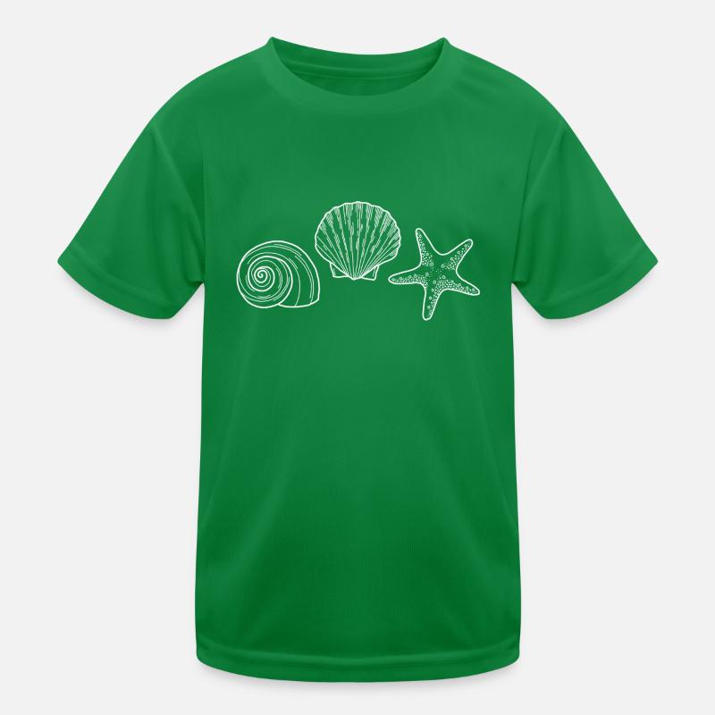 Shell, Starfish, Snail - white Kids Functional T-Shirt