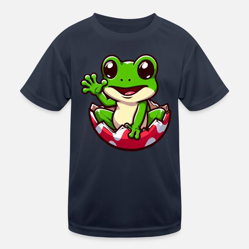 Oeuf de Pâques coloré avec conception de grenouille éclosion T-shirt sport Enfant