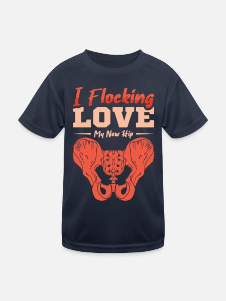 I Flocking love my new hip - Kinder Funktions-T-Shirt - Navy - Vorne