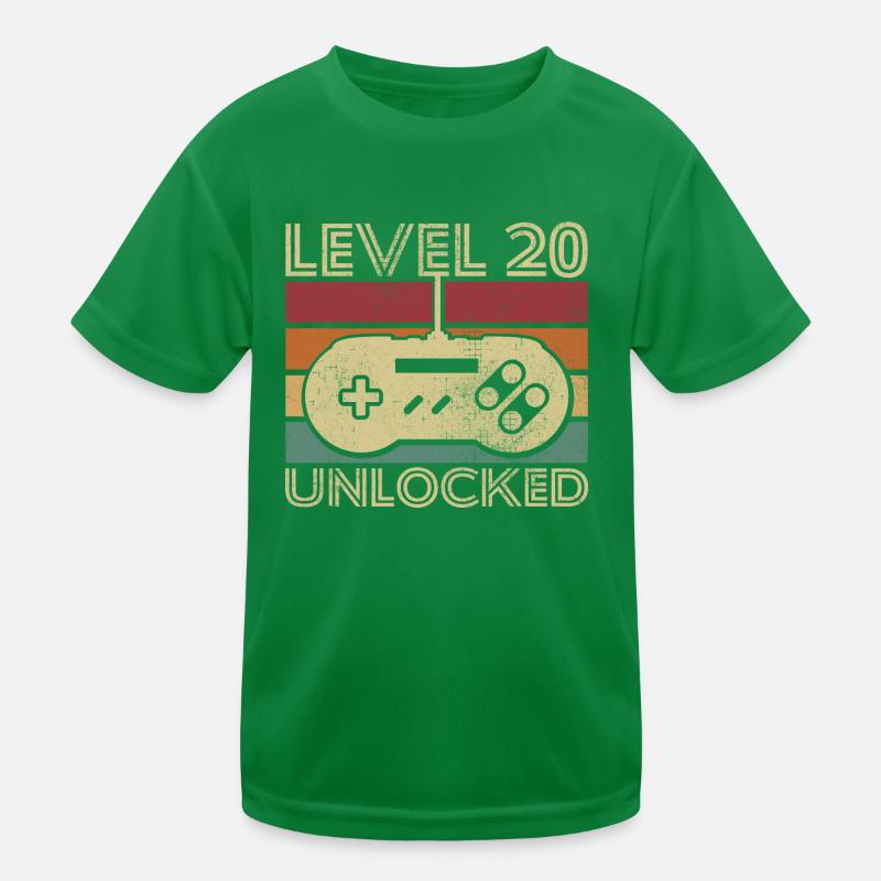 Level 20 unlocked Cadeau D anniversaire 20 ans T-shirt sport Enfant
