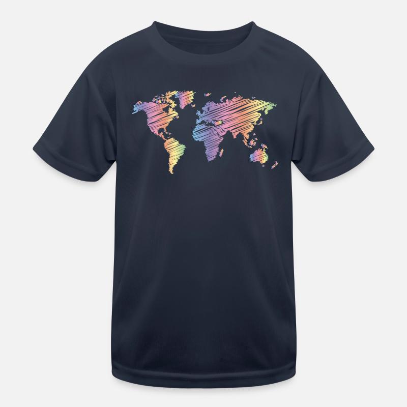 Pastel World Map Colorful World T-shirt sport Enfant