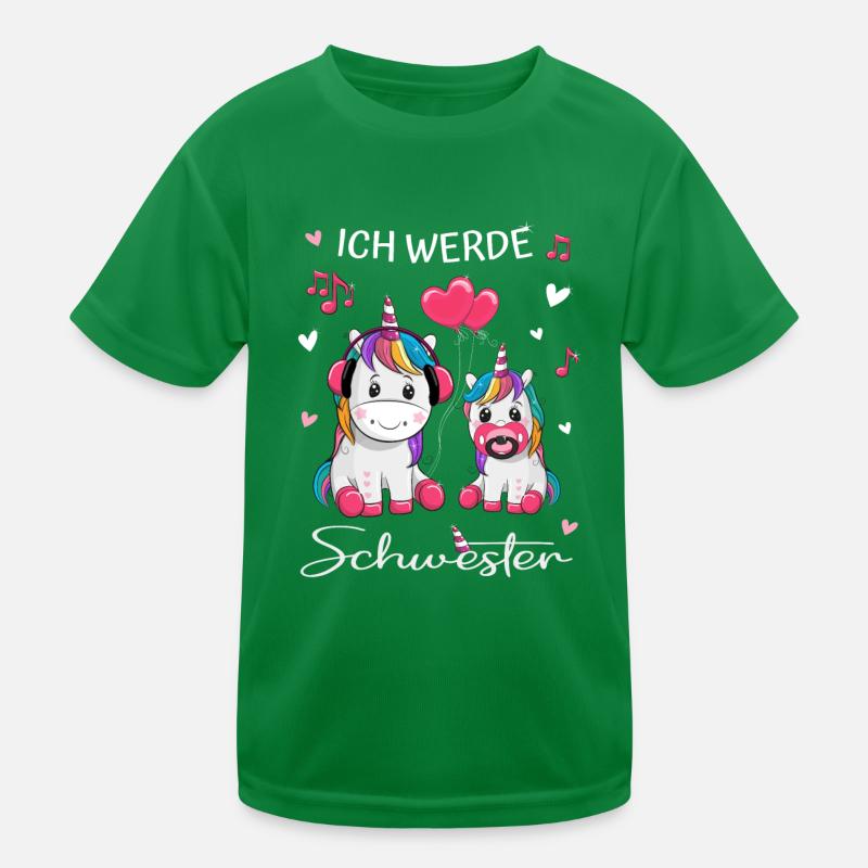 Ich werde Schwester Einhorn mit Kopfhörern Musik Kinder Funktions-T-Shirt