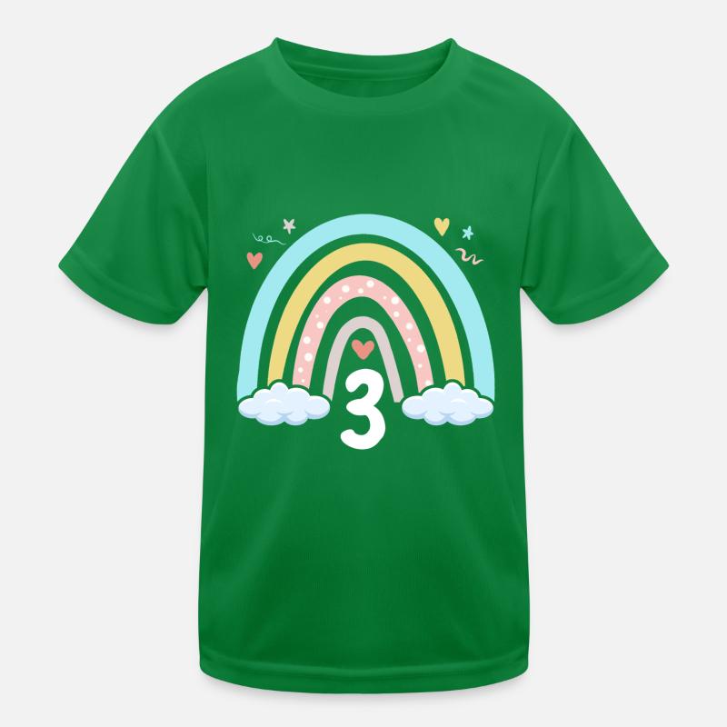 3. Geburtstag Mädchen Regenbogen Boho Kinder Funktions-T-Shirt