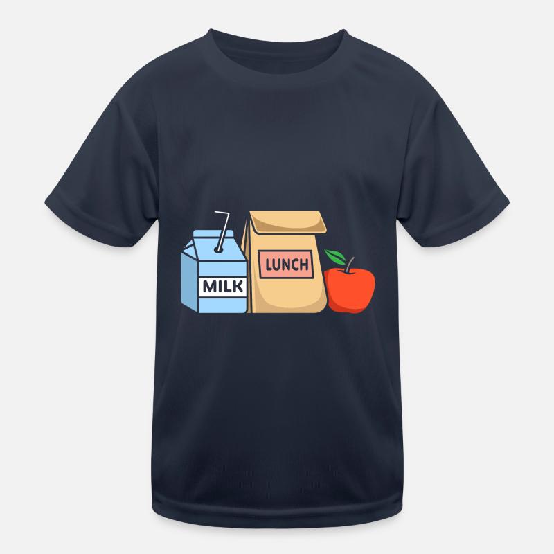 Mittagessen Milch Apfel Kinder Funktions-T-Shirt