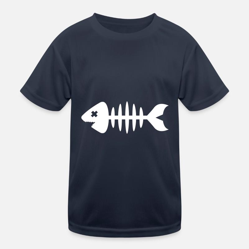 Fish Symbol Bone Bone Kids Functional T-Shirt