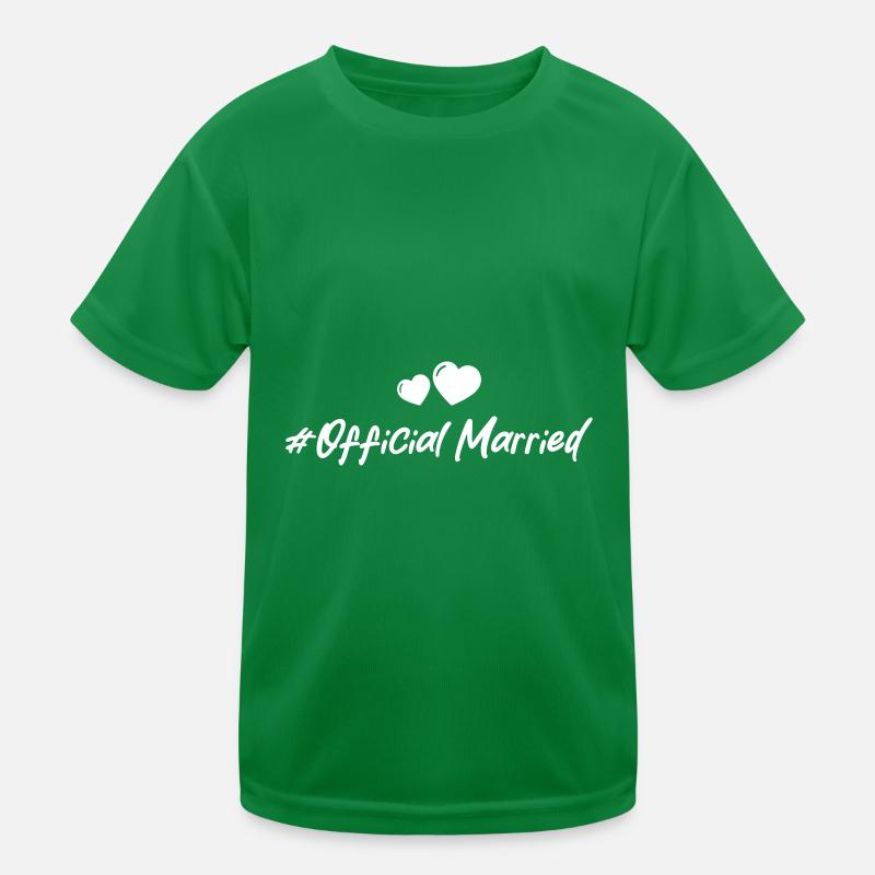 Married Wedding Heart Kids Functional T-Shirt
