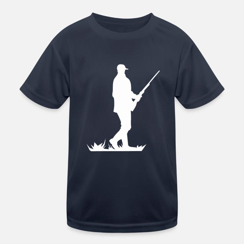 Jäger mit Flinte - Silhouette - Jungjäger Kinder Funktions-T-Shirt