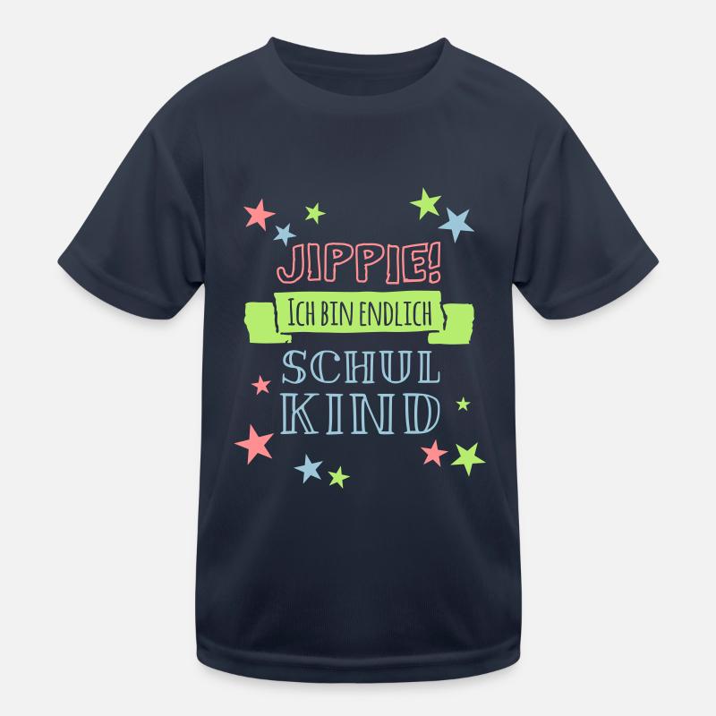 Jippie, ich bin endlich Schulkind Kinder Funktions-T-Shirt