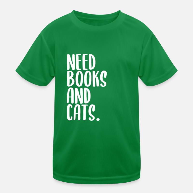 Bücher und Katzen Spruch Kinder Funktions-T-Shirt