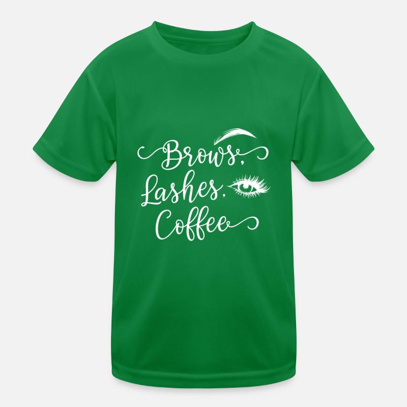 Brows Lashes Coffee Kinder Funktions-T-Shirt
