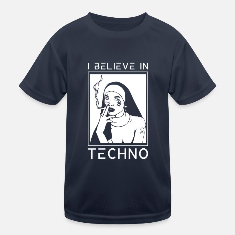 Raver Religion Techno Religion Nonne Kinder Funktions-T-Shirt