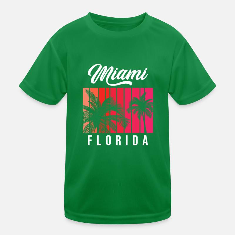 Miami Florida Retro Sunset Kinder Funktions-T-Shirt