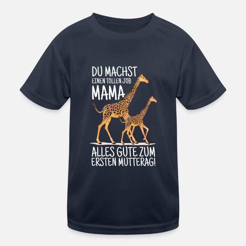Muttertag Mutter Mummy Giraffe Spruch Geschenk Kinder Funktions-T-Shirt
