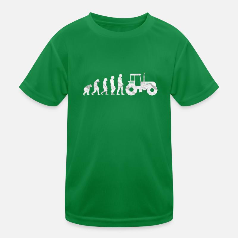 Landwirt Trecker Bauern Traktor Evolution Retro Kinder Funktions-T-Shirt