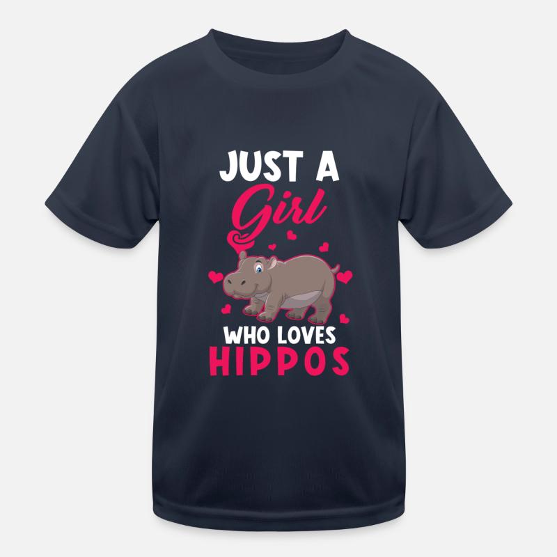 Nilpferde Nilpferd Just a girl Hippos Kinder Funktions-T-Shirt
