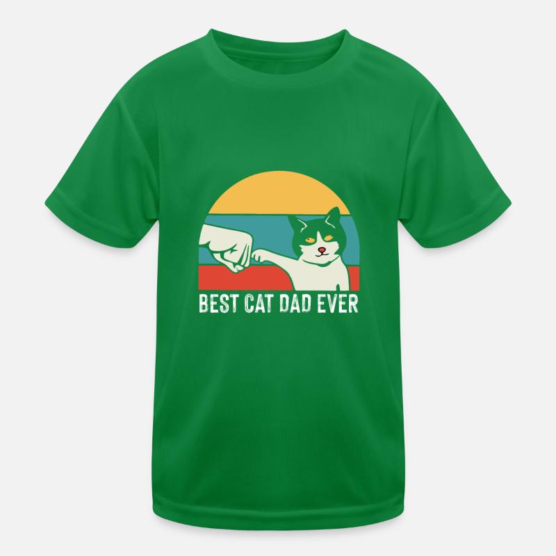 Vintage Best Cat Dad Daddy Retro Kids Functional T-Shirt