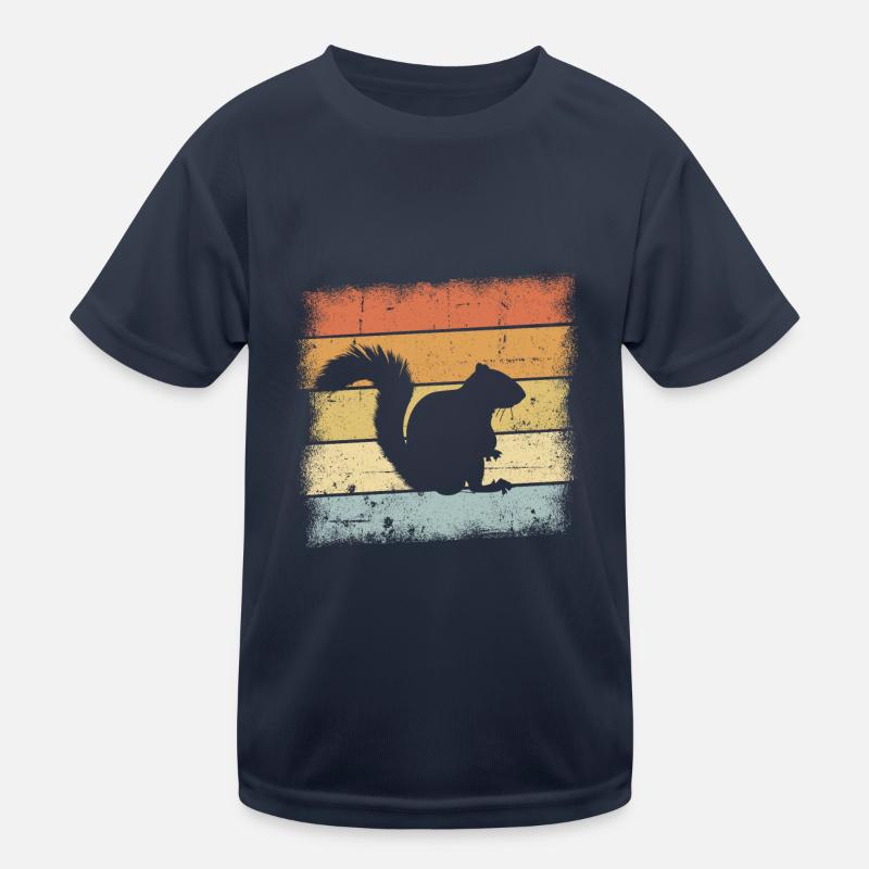Squirrel Retro Design Kids Functional T-Shirt