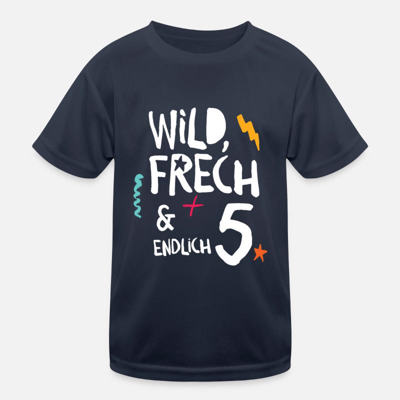 Wild Frech & Endlich 5. Kind fünfter Geburtstag Kinder Funktions-T-Shirt