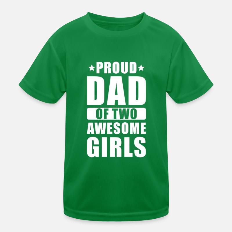 Stolzer Papa zwei Töchter Kinder Funktions-T-Shirt