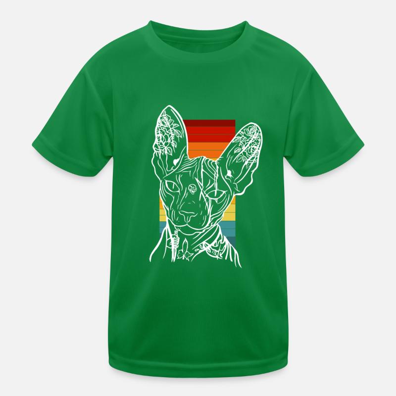 Sphynx Tattoo Cat Vintage Design Kids Functional T-Shirt