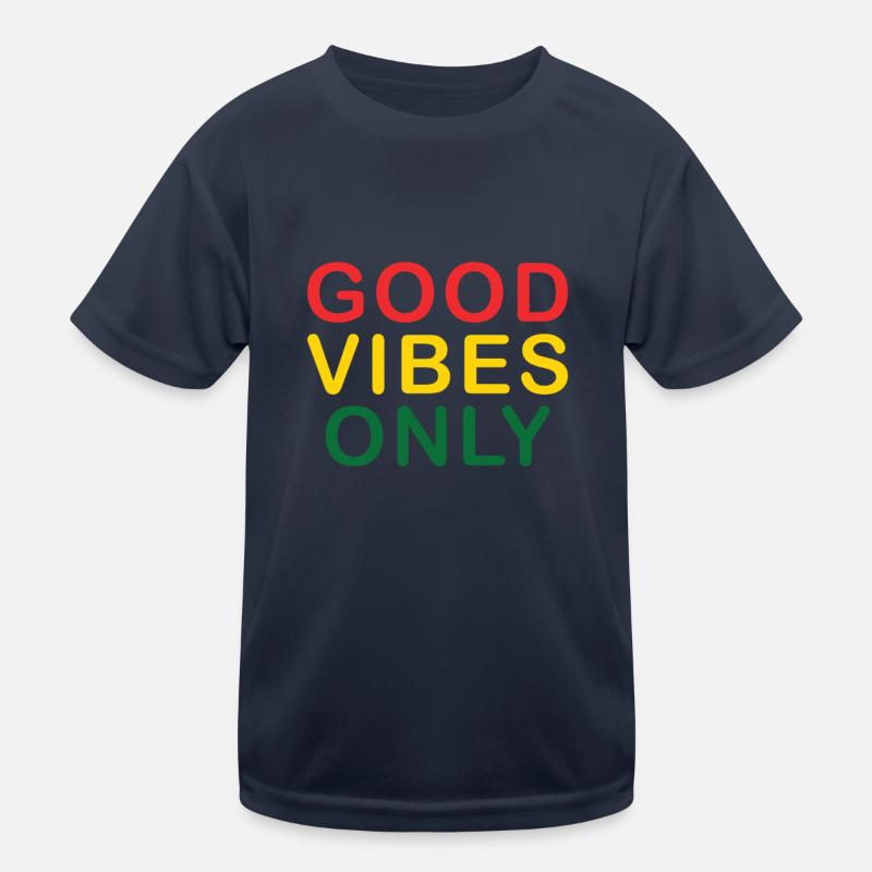 Good Vibes Only Rasta Reggae Roots Kids Functional T-Shirt