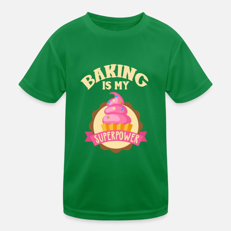 Baking Is My Superpower Cupcake Kids Functional T-Shirt