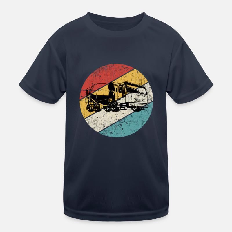 Concrete Mixer Construction Site Mixer Retro Gift Kids Functional T-Shirt