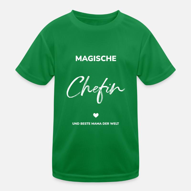 Chefin und Mama Kinder Funktions-T-Shirt