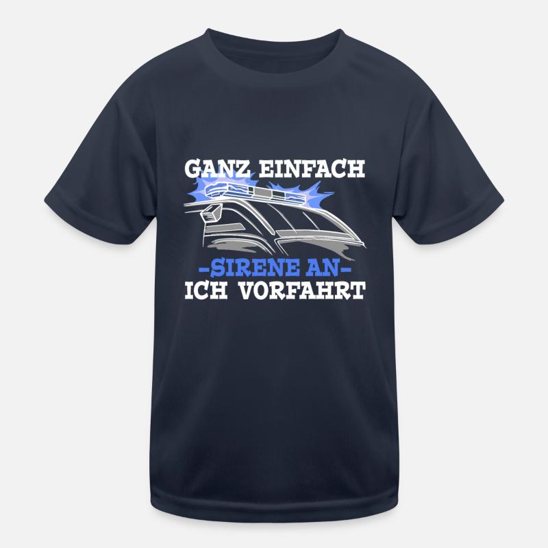 Rettungsdienst Sirene AN Vorfahrt Blaulicht Kinder Funktions-T-Shirt