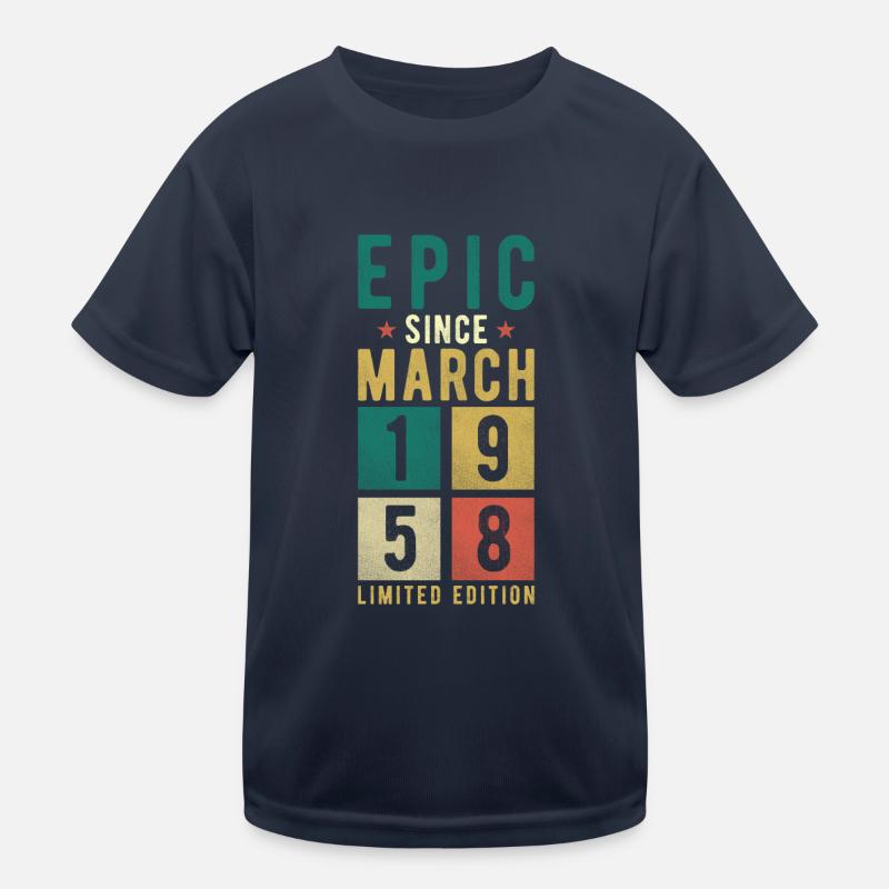 Geburtstag März 1958 Kinder Funktions-T-Shirt