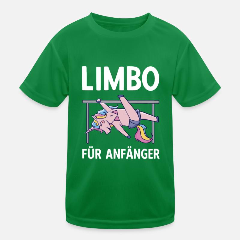 Vertical Limbo Pole Dance Unicorn Kids Functional T-Shirt