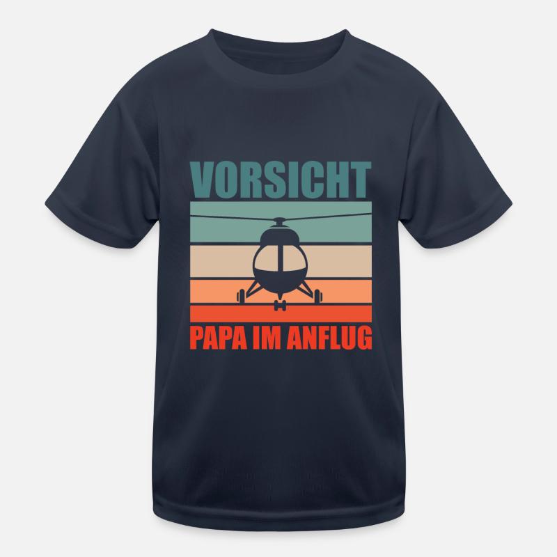 Papa Hubschrauber Pilot Helikopter Vater Kinder Funktions-T-Shirt