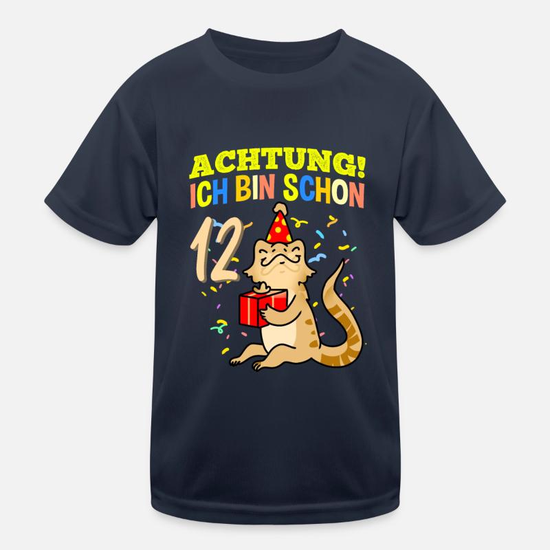 Achtung Ich Bin Schon 12 Geburtstag Bartagame Kinder Funktions-T-Shirt