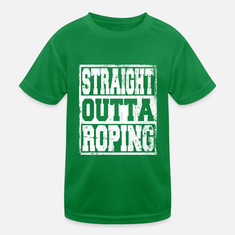 Roping saying funny Kids Functional T-Shirt