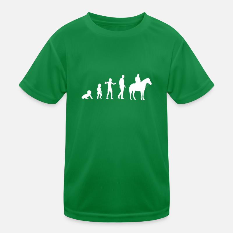 evolution bebe horse man humor reiter geschenk Kinder Funktions-T-Shirt