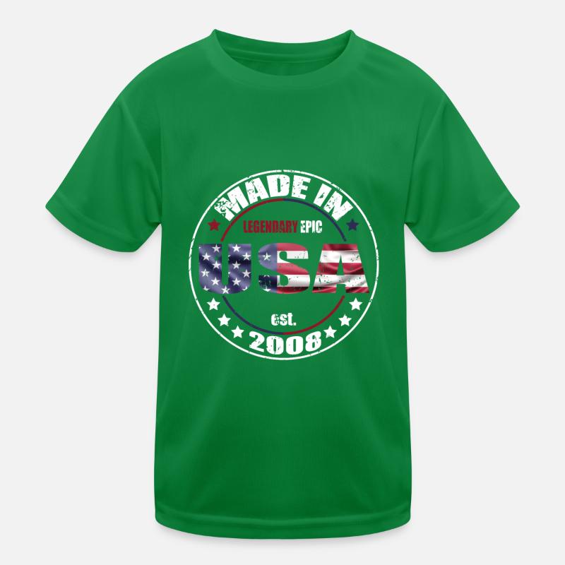 Dicton d’anniversaire Né aux États-Unis 2008 T-shirt sport Enfant