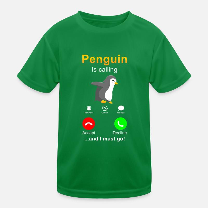 Pinguin is calling Kinder Funktions-T-Shirt