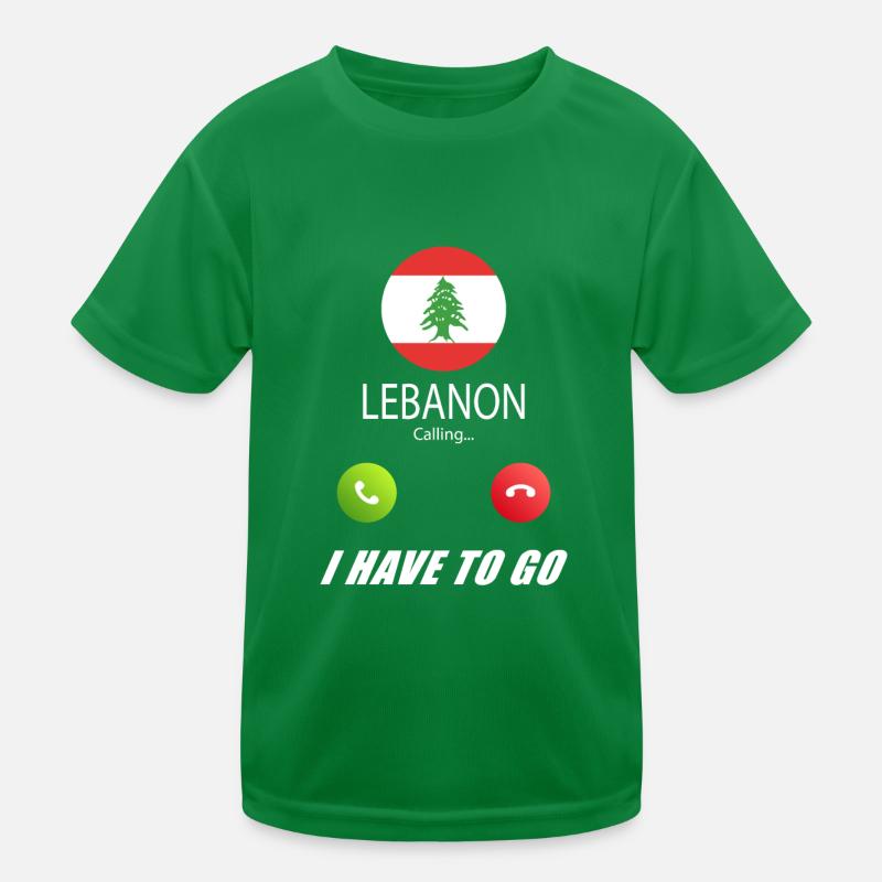 Libanon ruft an Lusiger Flaggen Spruch Kinder Funktions-T-Shirt