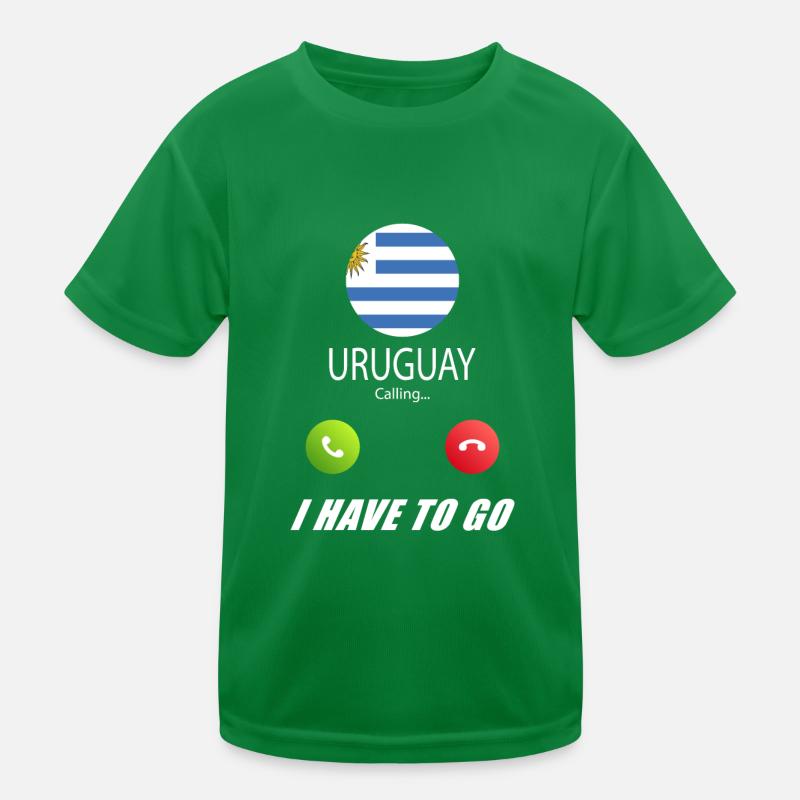 Uruguay ruft an Lusiger Flaggen Spruch Kinder Funktions-T-Shirt