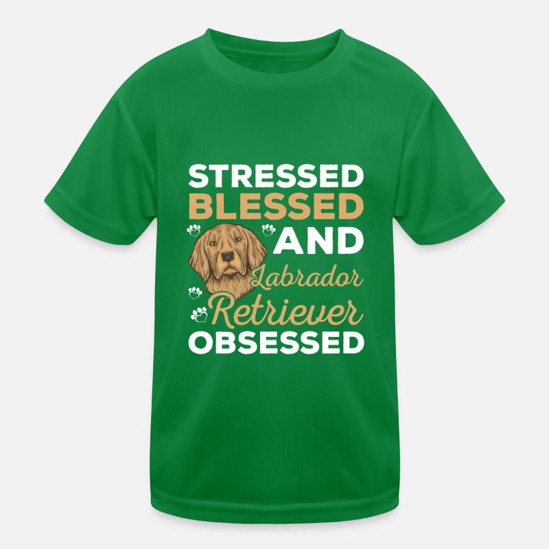 Bienheureux Labrador Retriever Obsédé Drôle T-shirt sport Enfant