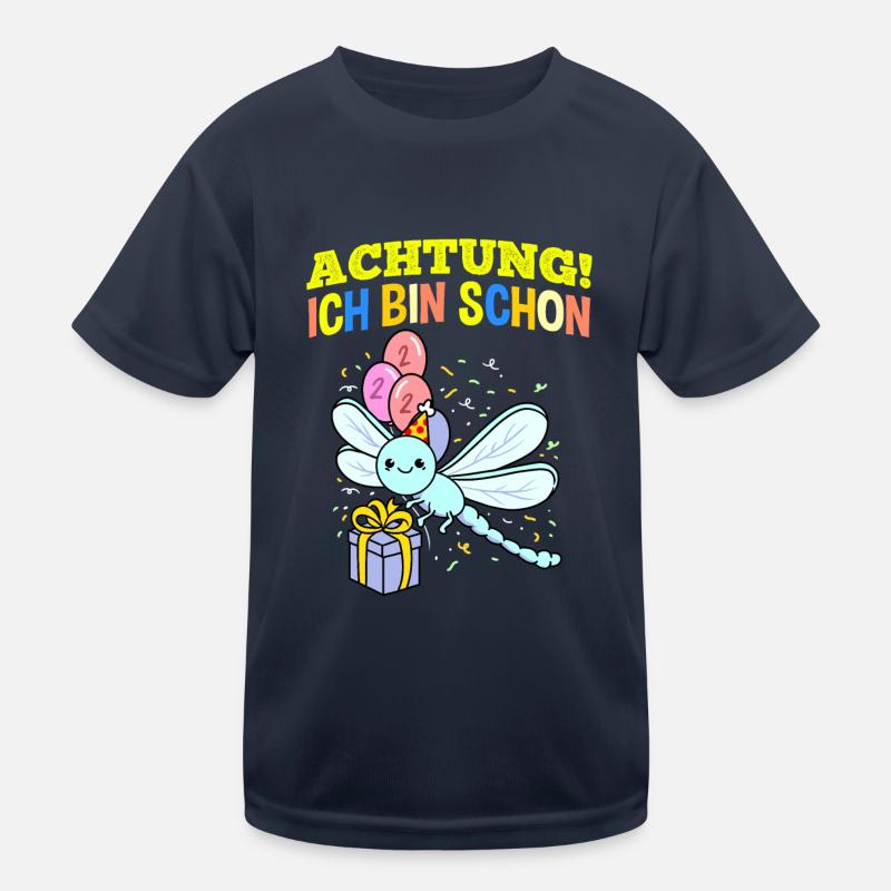 Achtung Ich Bin Schon 2 Geburtstag Libelle Kinder Funktions-T-Shirt
