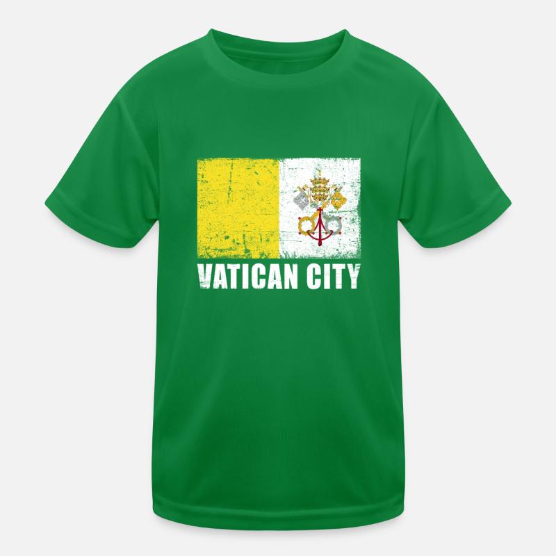 Drapeau de la Cité du Vatican Grunge Drapeau de la Cité du Vatican T-shirt sport Enfant