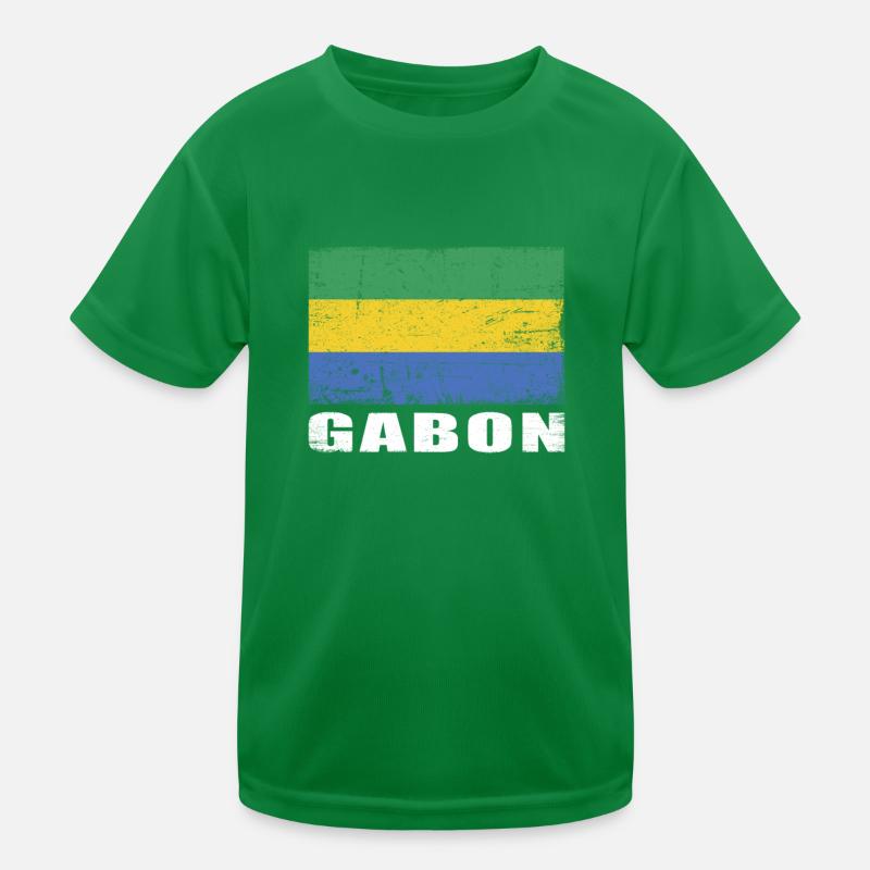 Gabon Drapeau Grunge Gabon Drapeau T-shirt sport Enfant