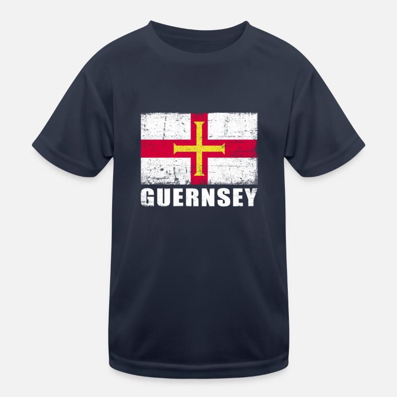 Drapeau de Guernesey Grunge Drapeau de Guernesey T-shirt sport Enfant